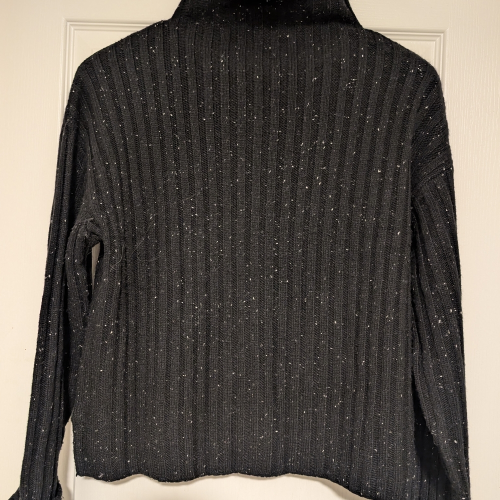 Simons Black Speckled Turtleneck Sweater
